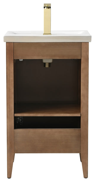 Vanity Art Freestanding Vanity, Walnut, 20", Single Sink, Golden Brushed