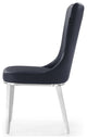 Modern Norma Dining Chair - Black with Polished Stainless Steel Base