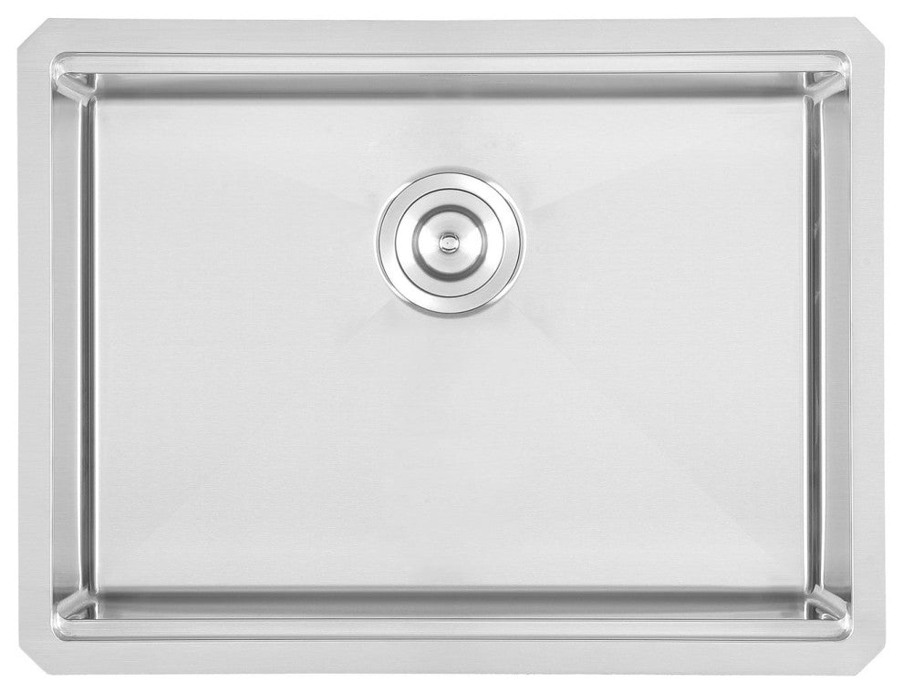 25 in. Undermount Single Bowl Kitchen Sink with Accessories in Stainless Steel