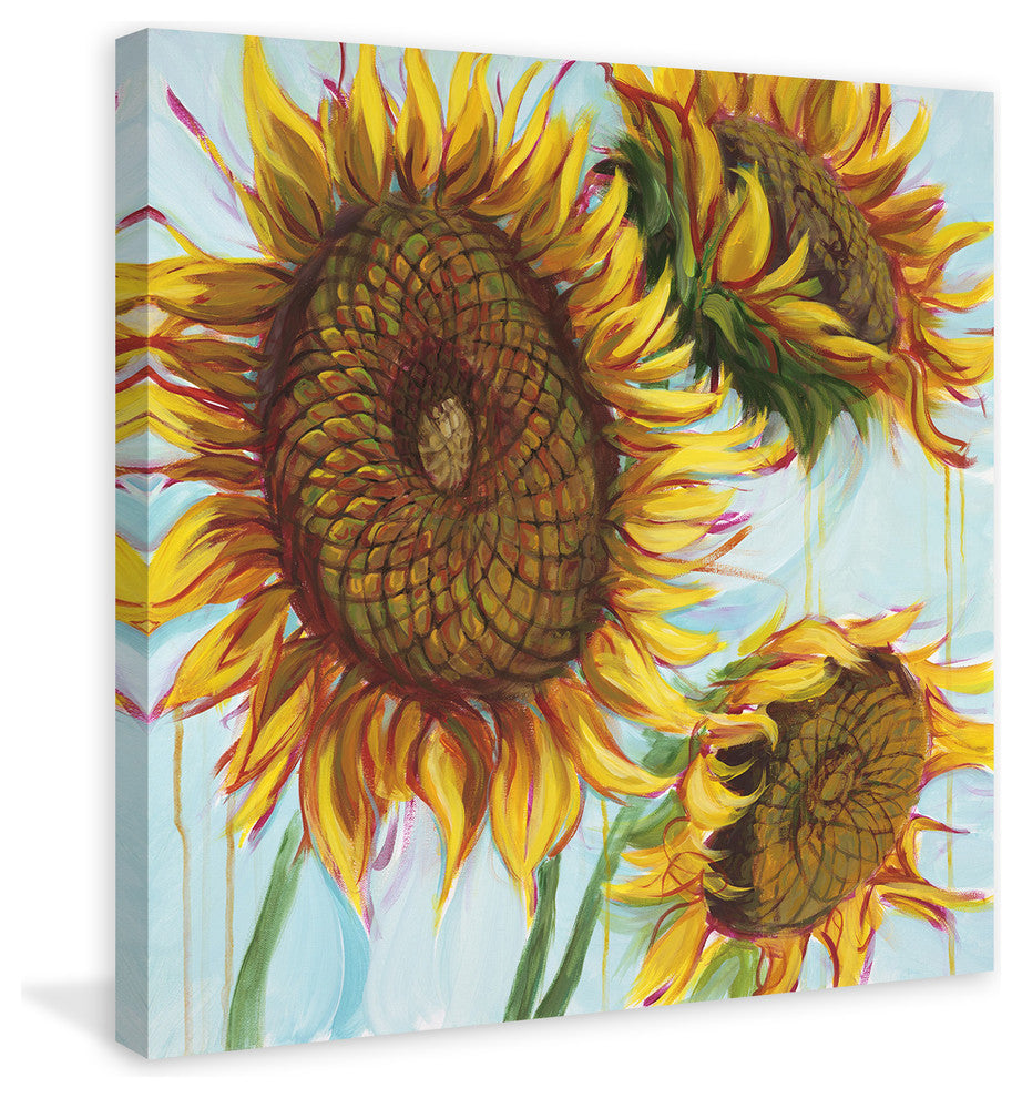 "Sunflower Love I" by Julie Joy Painting Print Wrapped Canvas, 24x24