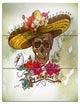 "Skull in Sombrero With Flowers" Digital Metal Wall Art, 3 Panels, 28"x36"