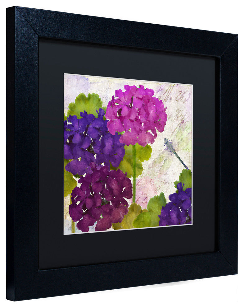 Color Bakery 'Gaia II' Art, Black Frame, Black Mat, 11"x11"