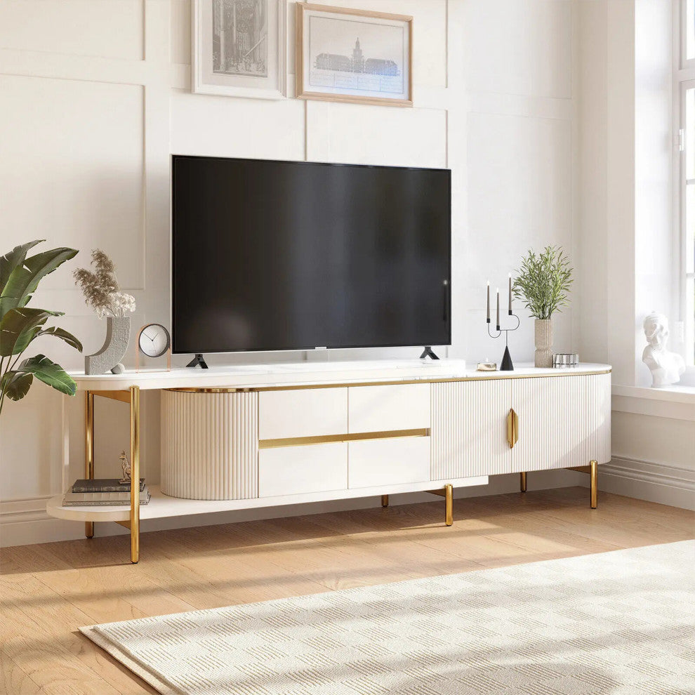 Isar | Vintage Mid-Century White TV Stand