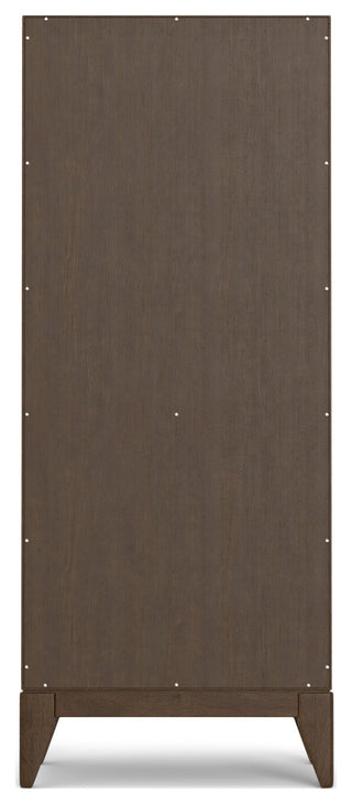 Harper Solid Hardwood 5 Shelf Bookcase, Walnut Brown