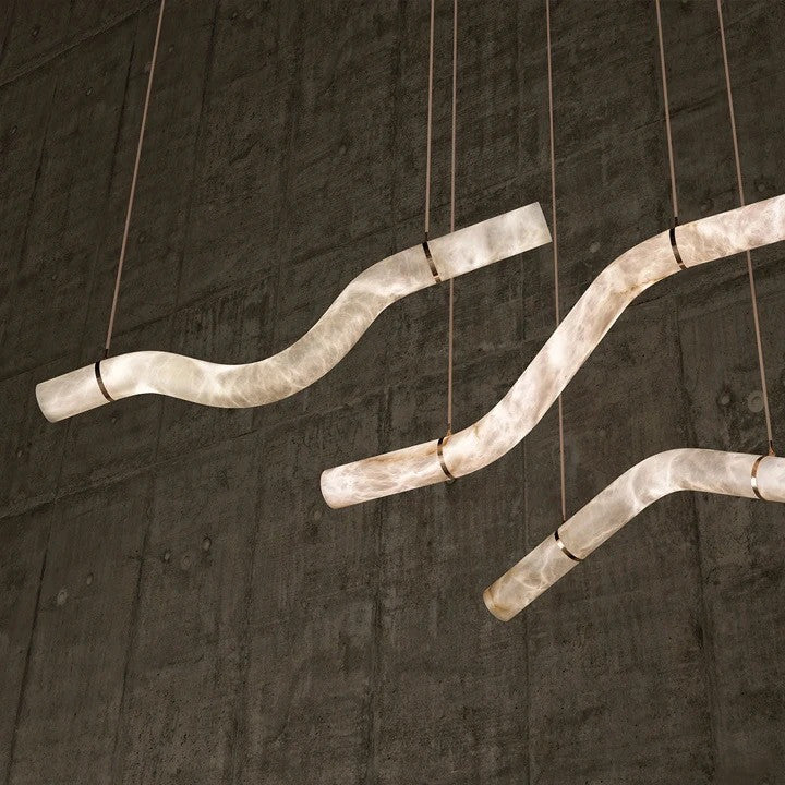 Alabaster Infinity Pendant Lamps, Style C