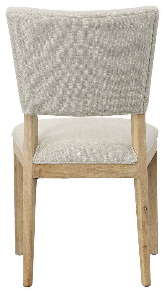 Lonewood Cotton Blend Upholstered Dining Chair, Off-White
