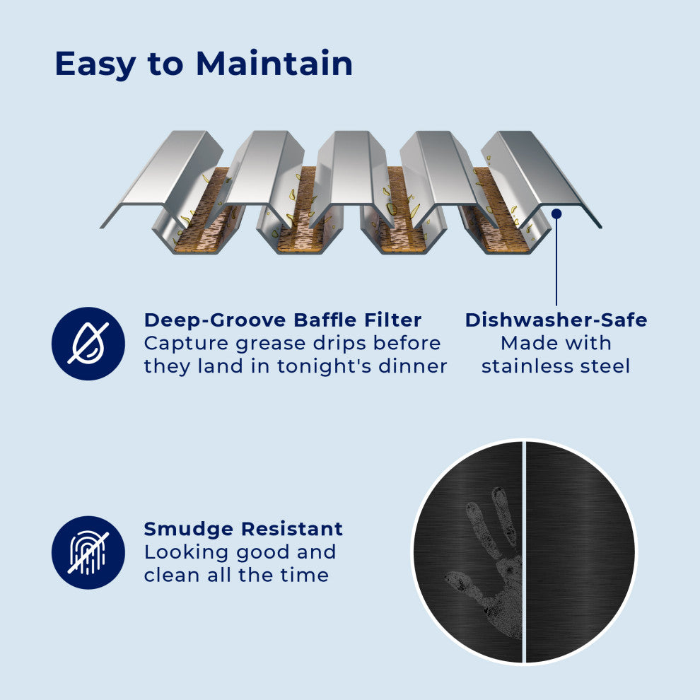 Hauslane, Chef Series Range Hood WM-590BSS-30 European Style Kitchen Extractor