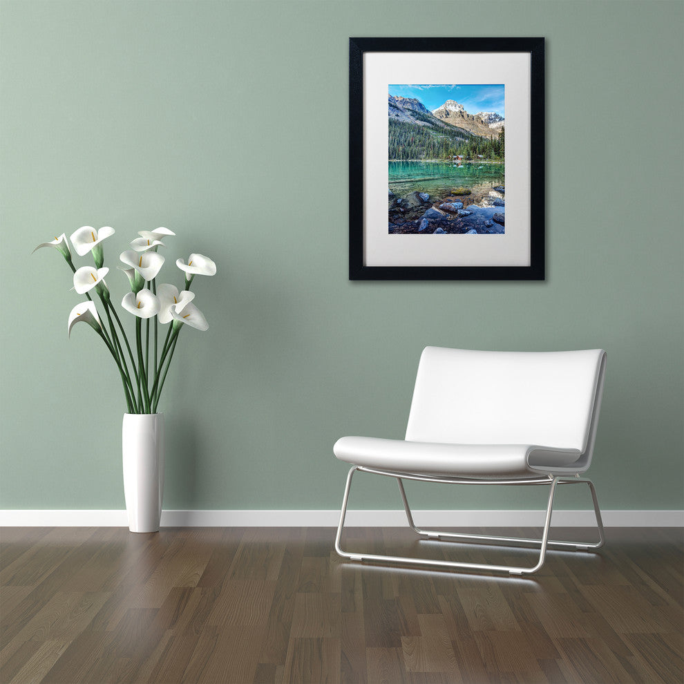 Pierre Leclerc 'Mount Huber Reflection' Matted Art, Black Frame, White, 14x11