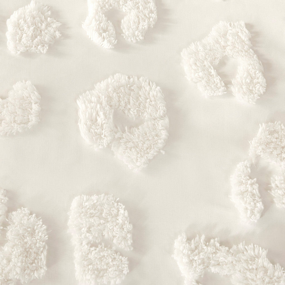 Intelligent Design Larissa Animal Chenille Duvet Cover Set, Off-White