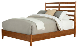 Flynn Retro Bed With Slat Back Headboard, Acorn, Queen