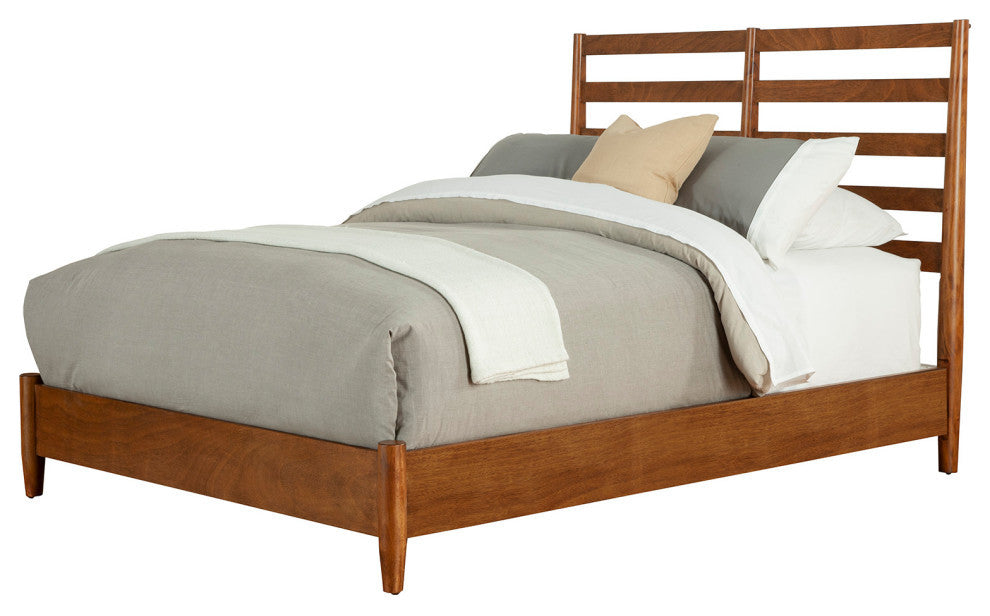Flynn Retro Bed With Slat Back Headboard, Acorn, Queen