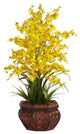 Dancing Lady Silk Flower Arrangement, Yellow