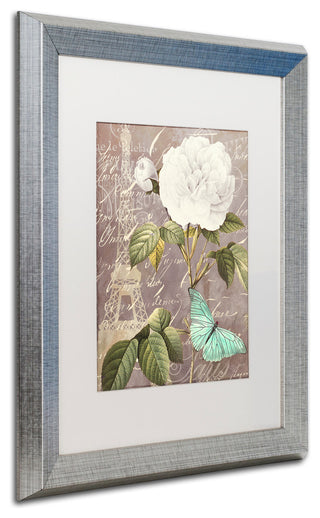 Color Bakery 'White Rose' Matted Framed Art, Silver Frame, White Mat, 16x20
