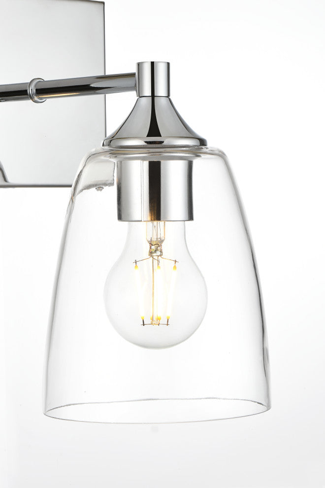 1 Light Chrome And Clear Bath Sconce