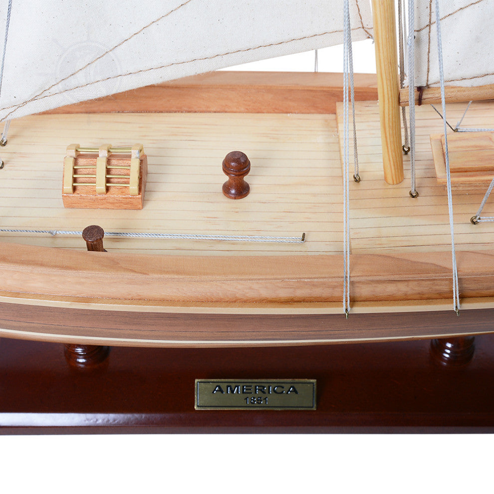 America Wooden model sailing boat