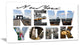 New York City Graphic Montage, Cityscape Canvas Art Print, 32"x16"