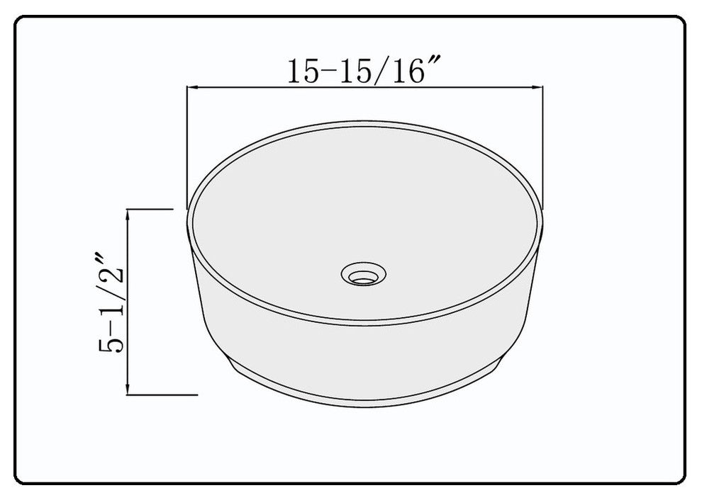 Fine Fixtures White Vitreous China 16" Thin Edge Vessel, Round