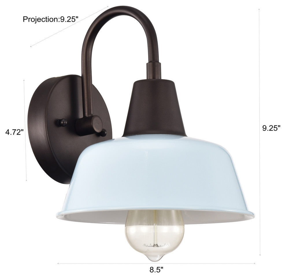 Ironclad Industrial 1 Light Oil Rubbed Bronze Indoor Wall Sconce 9" Wide