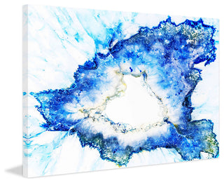 "Blue Splash" Painting Print, Wrapped Canvas, 30"x20"
