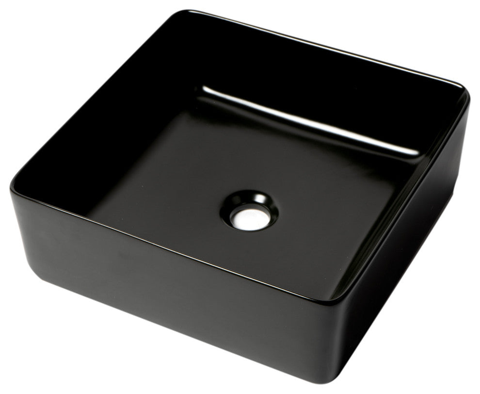Alfi Brand Abc903-Bm Black Matte 16" Modern Square Above Mount Ceramic Sink