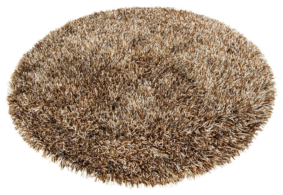 Iris Contemporary Area Rug, Brown, 7'9" Round