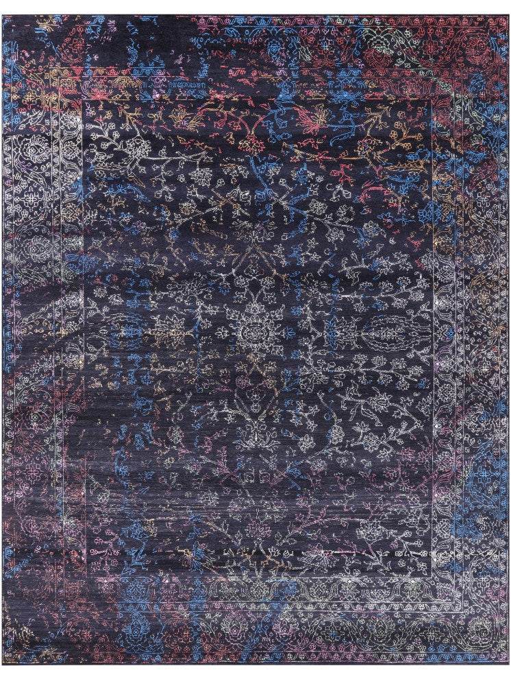 Persian Wool and Silk Hand Knotted Rug 8' 2" X 10' 5" Q6275