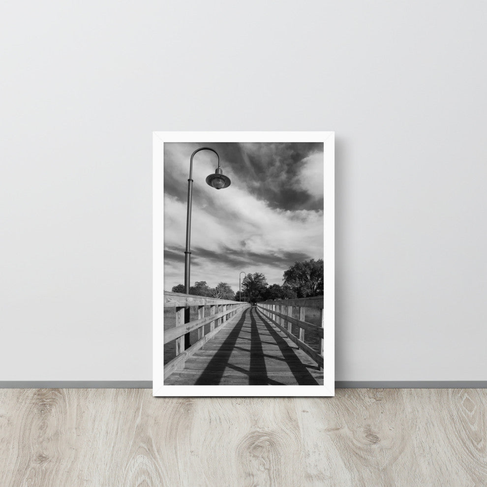 Follow the Lines Rural Landscape Framed Photo Paper Wall Art Prints, White, 12" X 18"
