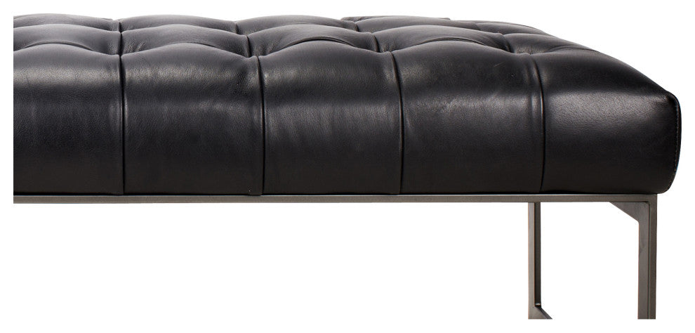 Wyatt Leather Bench Black