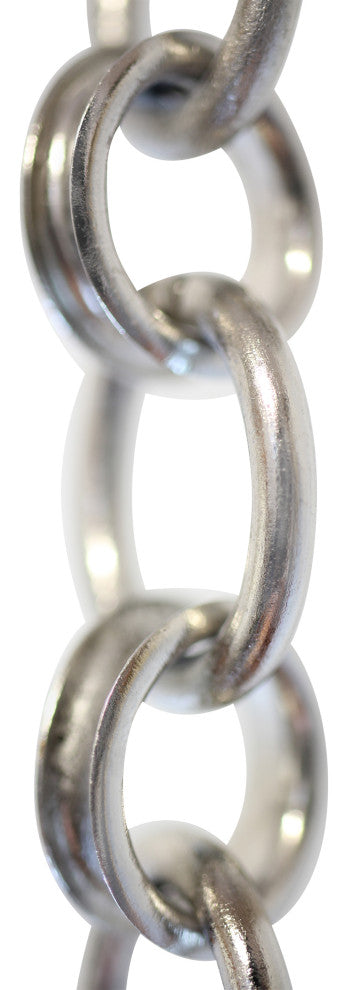 Brass Round Chandelier Chain, Various Finishes, Polished Nickel, W20