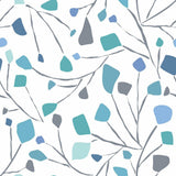 Blue & White Terrazzo Branch Peel & Stick Wallpaper