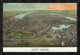 "Birds-eye view of Manhattan, New York" Framed Canvas Giclee, 32"x22"