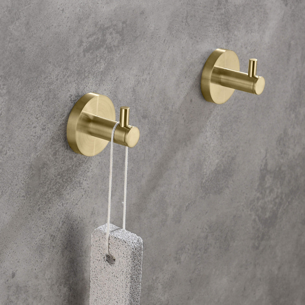 Circular 4-Piece Bathroom Hardware Set, Brushed Gold