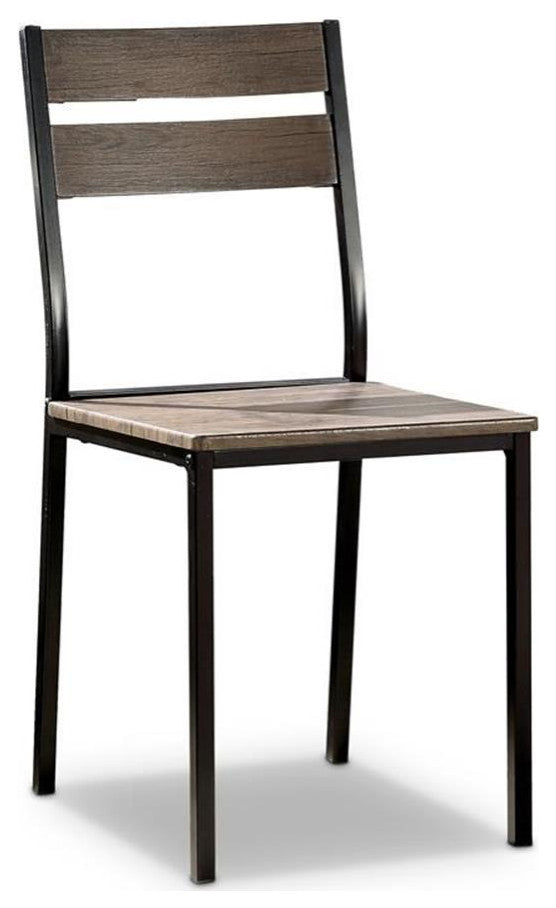 Furniture of America Anras Metal Open-Back Side Chair in Black (Set of 2)