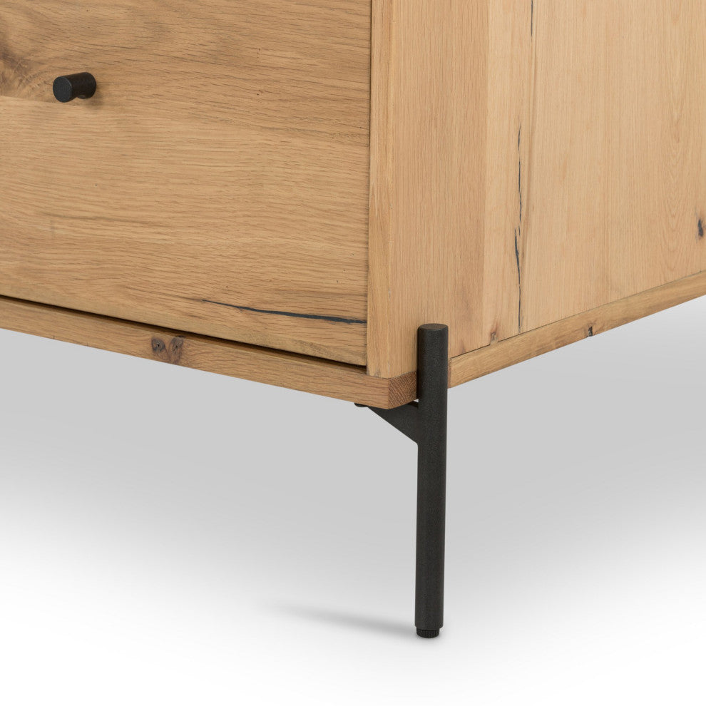 Eaton Executive Desk Light Oak Resin, Dark Gunmetal