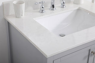Tobias 30" Single Bathroom Vanity, Gray With Backsplash