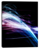 "Purple Blue Lines in Black" Abstract Digital Art Canvas Print