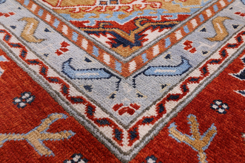 Super Kazak Handmade Wool Rug 8' 0" X 10' 0" Q9501