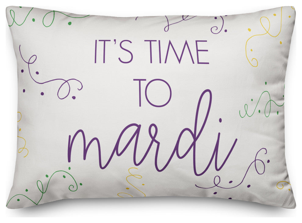 Time to Mardi 14x20 Spun Poly Pillow
