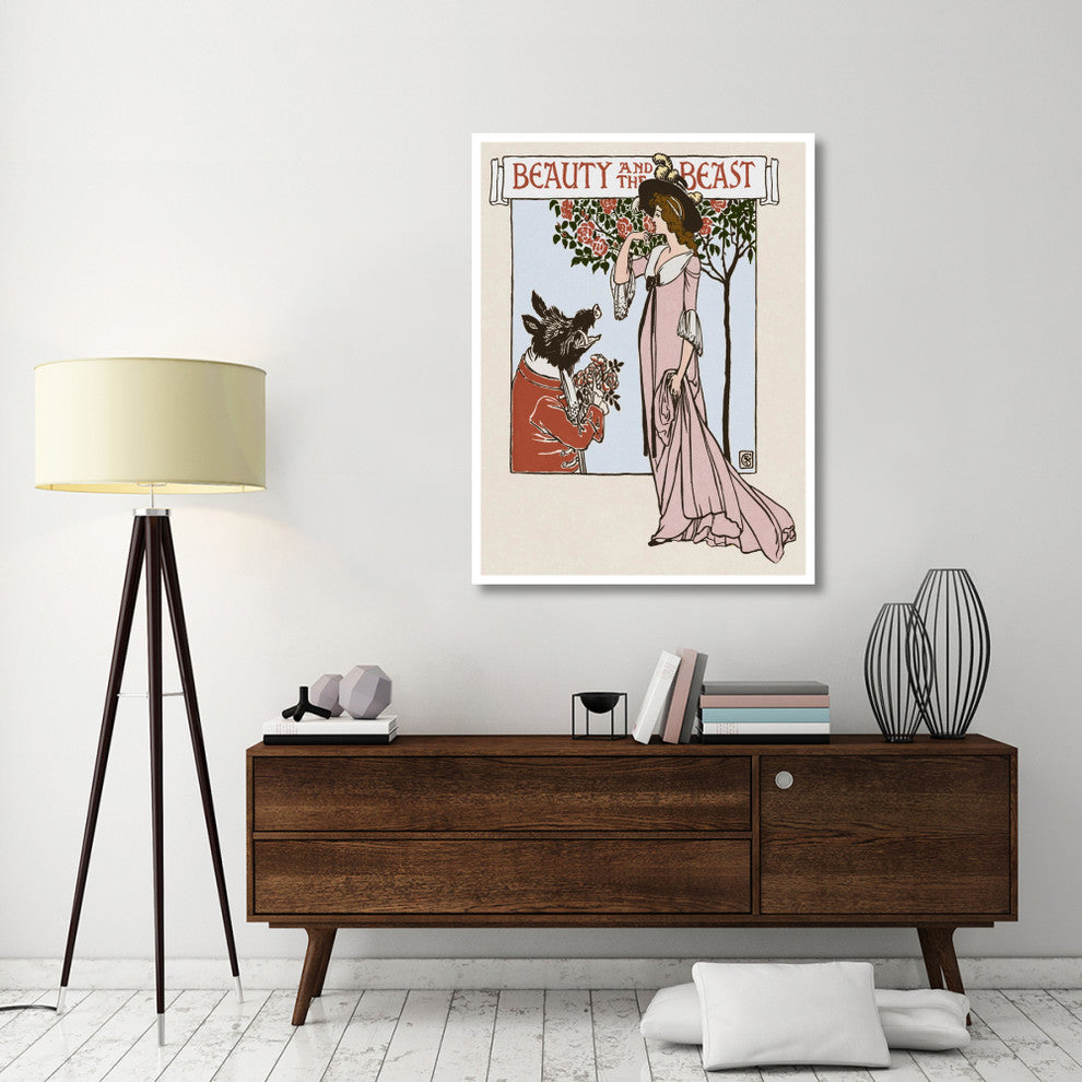 "Beauty and the Beast Title Page" Digital Paper Print by Walter Crane, 38"x50"