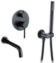Wasser Solid Brass Bathtub Filler With Handheld Shower, Matte Black