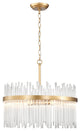Eva 5-light Crystal Bars Glass Rods Chandelier, Shiny Bronze