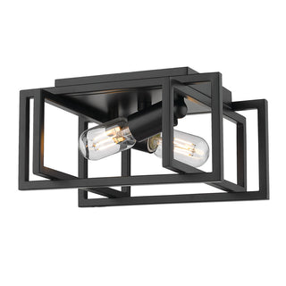 Tribeca Flush Mount, Black, Black Accents