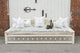 Very Long Antique White Floral Jali Daybed