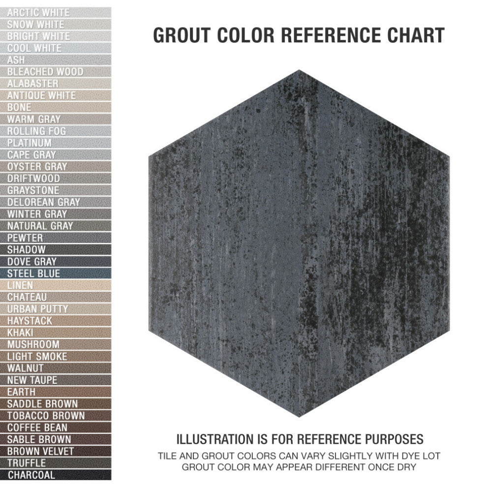 Cassis Hex Black Porcelain Floor and Wall Tile