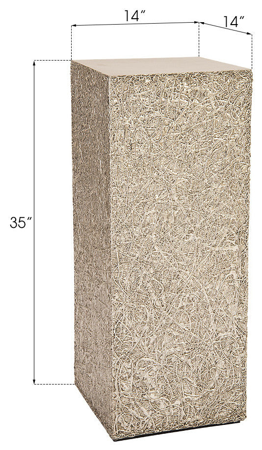 String Theory Pedestal, Silver Leaf, Medium