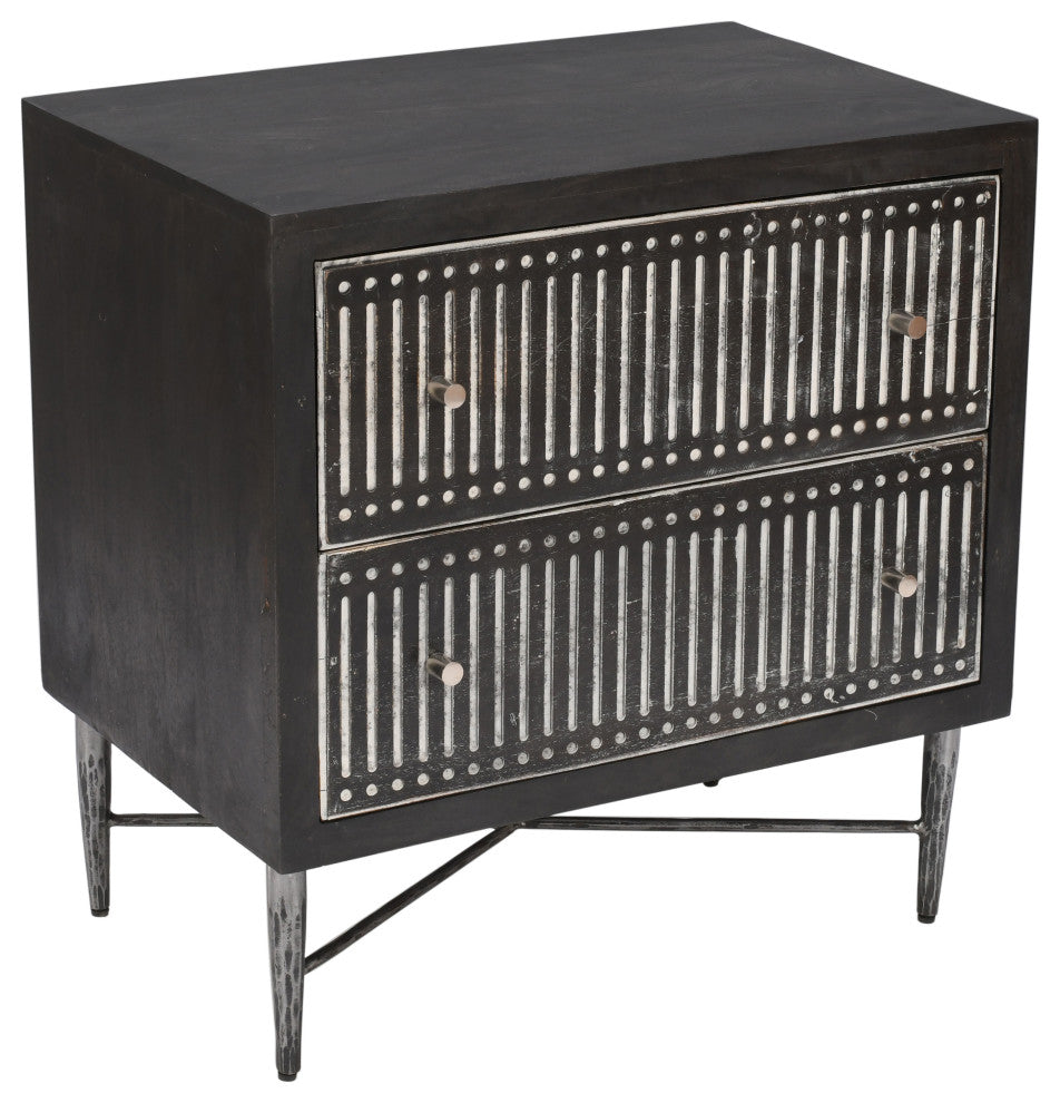 Adele 4-Piece Bedroom Set - King Size Upholstered Bed, 2 Nightstands, 1 Dresser