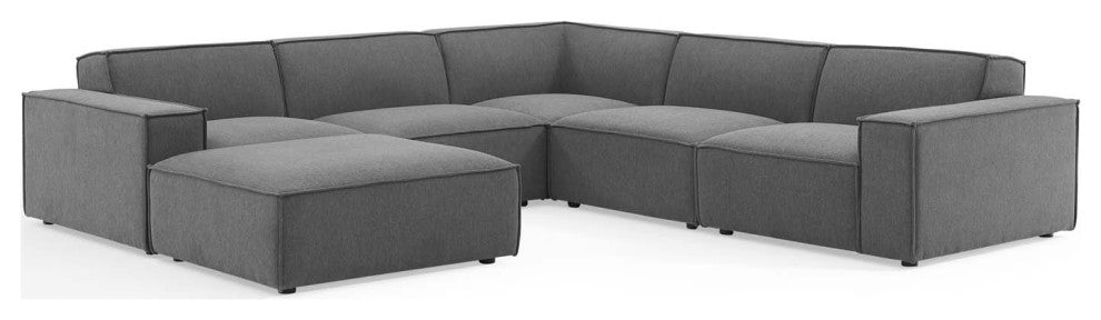 Sectional Sofa Set, Fabric, Dark Gray, Modern, Living Lounge Hospitality