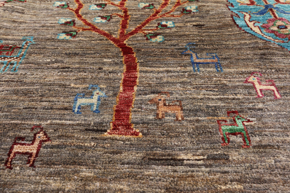 5' 8" X 8' 3" Tribal Persian Gabbeh Handmade Wool Rug Q5289