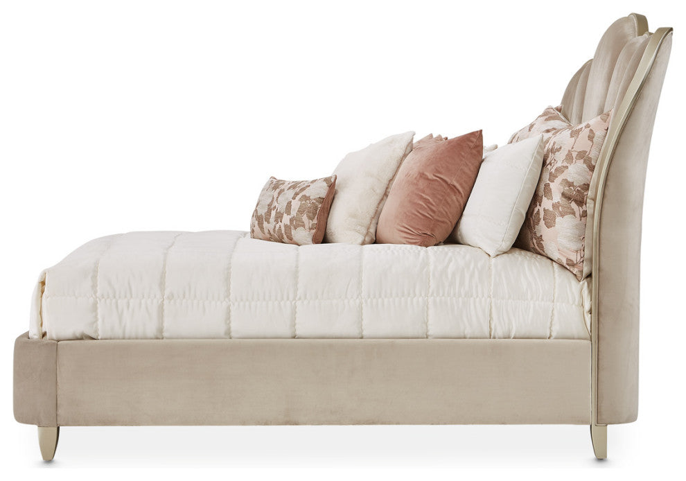 Villa Cherie Cal. King Channel Tufted Bed - Hazelnut