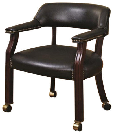 Office Side Chair, Dark Brown